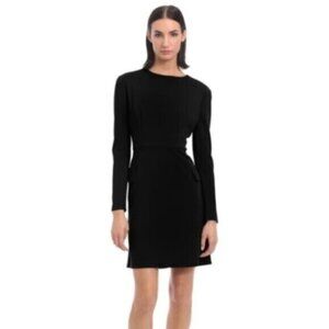 Maggy London Black Prestine Long Sleeve Boat Neck Sheath Dress